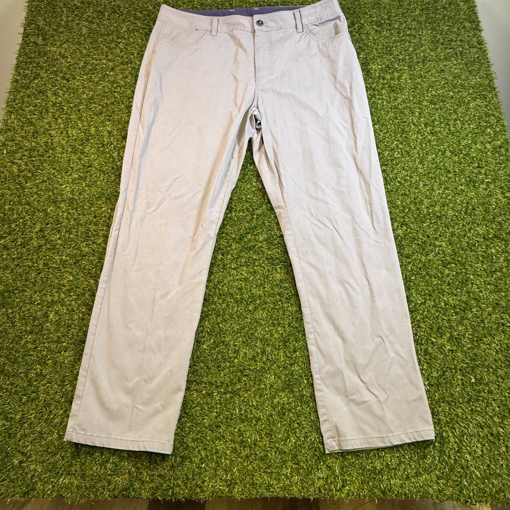 Johnnie-O Grey Golf Pants 5-Pocket Straight Leg 38x32